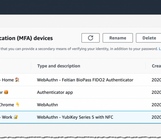 AWS News Blog – New – Multi-Factor Authentication with WebAuthn for AWS SSO